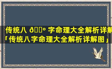 传统八 🌺 字命理大全解析详解「传统八字命理大全解析详解图」